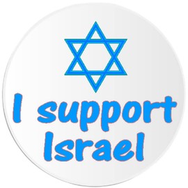 I Support Israel - 100 Pack Circle Stickers 3 Inch - Jewish Star of David