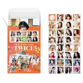 KPOPBP TWICE 5to álbum tarjetas de fotos: set de 60 tarjetas lomo con 32 piezas de pegatinas