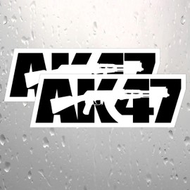 Bad Fish Custom Decals AK47 Decals – Funny Cute Sticker - Premium Gloss Permanent Vinyl Waterproof Indoor Outdoor (2 Stickers Card)