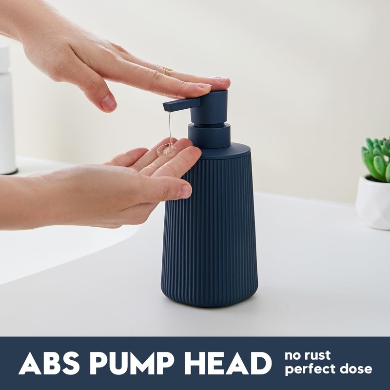 DAHACIS Blue Soap Dispenser, Modern Stylish Small Hand Dish Soap