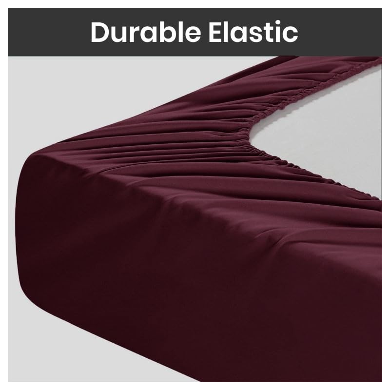 Prime Linens Extra Deep 30Cm Plain Fitted Sheet, Elastic Pocket