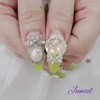 ⭐️ Lemon pearl handmade nail tip ✨ - Short C