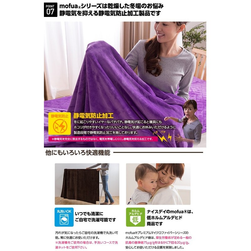 Niceday Mofua 50000606 Throw Blanket, Brown, 27.6 x 39.4 Inches