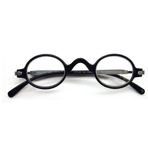 Boomer Eyeware The Professor Vintage Style Reading Glasses, 4.00, Black