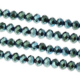Czech Crystal Glass Beads, CZ Bohemian Faceted Rondelle Glass Beads, 4/6/8/10 mm (Fire-Polished Green, 6x4 mm)