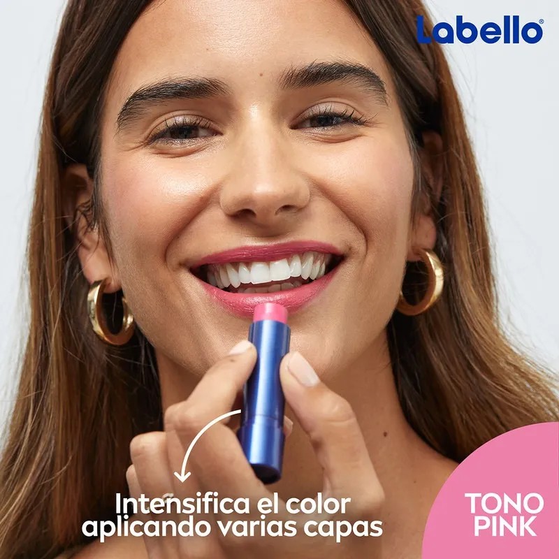 Bálsamo Labial Labello Caring Beauty 2 En 1 Color Pink