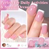 AddFavor French Tip Press on Nails Short Square Fake Nails
