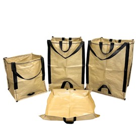 DURASACK 4-Piece Heavy Duty All-Purpose Tote Bags and Potting Mat, Khaki