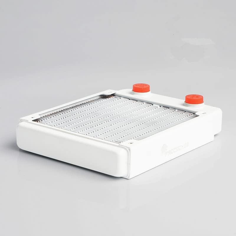 FreezeMod 120mm White G1/4" Threads Pure Copper Radiator 27mm Thick