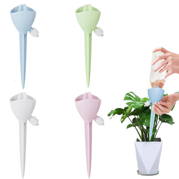 4Pcs Adjustable Self Watering Spikes Plants,Plant Self Watering Spikes with