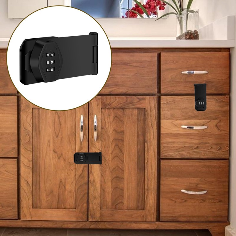 Keyless Cabinet Combination Lock, 3-Digit 4 Inch Password Combination Lock,