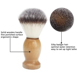 Brochas de Rasurar, Set de Afeitado con Jabonera, Kit de Afeitado de Barba Brocha de Afeitar Soporte de Pie, Set de Aseo Personal para Hombres, Brochas de Barba, Brochas de Afeitar para Hombres, Kit de Afeitado Manual Herramienta Profesional para Afeitar