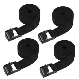 SHUBEIEUMI Tie Down Straps, 4 Pack Straps with Buckles, 2cm x 200cm Adjustable Cargo Straps Ratchet Straps, Ratchet Straps for Motorcycle, Cargo, Trucks, Trailer, Luggage (Black)