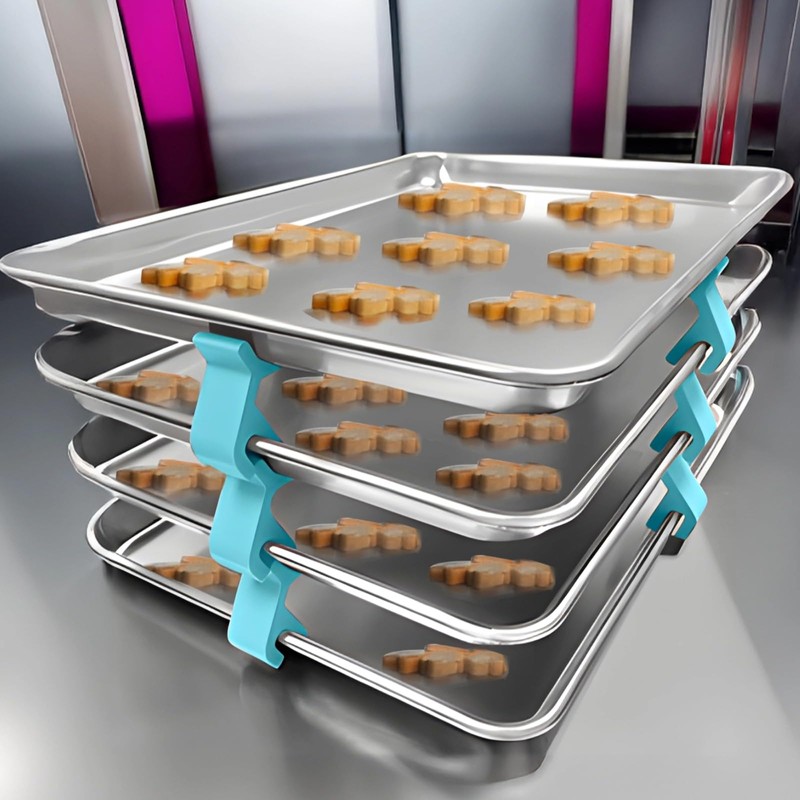 16 Pcs Baking Sheet Stackers, Cookie Sheet Stacking Clips, Reusable