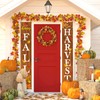 Whaline Fall Harvest Hanging Banner, Fall Porch Sign Autumn Pumpkin