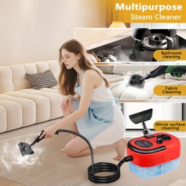 Handheld Steam Cleaner with 1200ml Large Water Tank & High Pressure - for Floors, Upholstery, Grout, Cars, Tiles, Windows, Kitchen