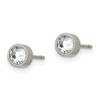 Titanium Brushed Cubic Zirconia 5mm Stud Earrings 5x5mm Wide-Stud Earring