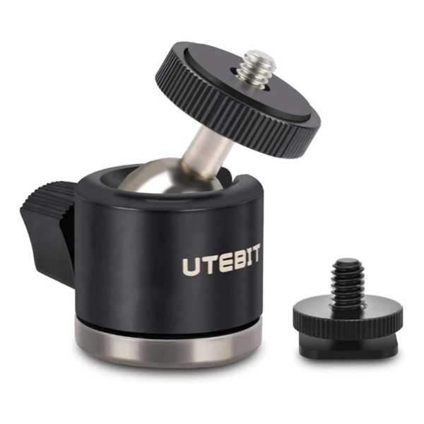 UTEBIT Mini Ball Head, Tripod Head with 1/4" hot Shoe,