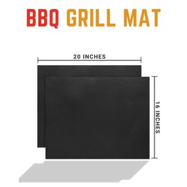 Waloo Pack of 2 BBQ Grill Mats for Grills | Heavy Duty & Nonstick Reusable Grill Mat | Easy to Clean for Barbecue Grilling | Baking Mats for Gas & Electric Ovens with Heat Resistant (16" x 20")