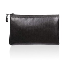 1 x Black Fireproof Bag, Waterproof and Fireproof Document Bag, Data File Storage Bag, Storage Container Briefcase, Fireproof Cash Box