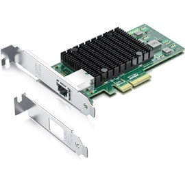 10Gtek for Intel X550-T1 10GbE PCI-E NIC Network Card, Single Copper RJ45 Port with X550-AT2 Controller, 10Gbit PCI Express x4 LAN Adapter, Support Windows Server/Linux/ESX