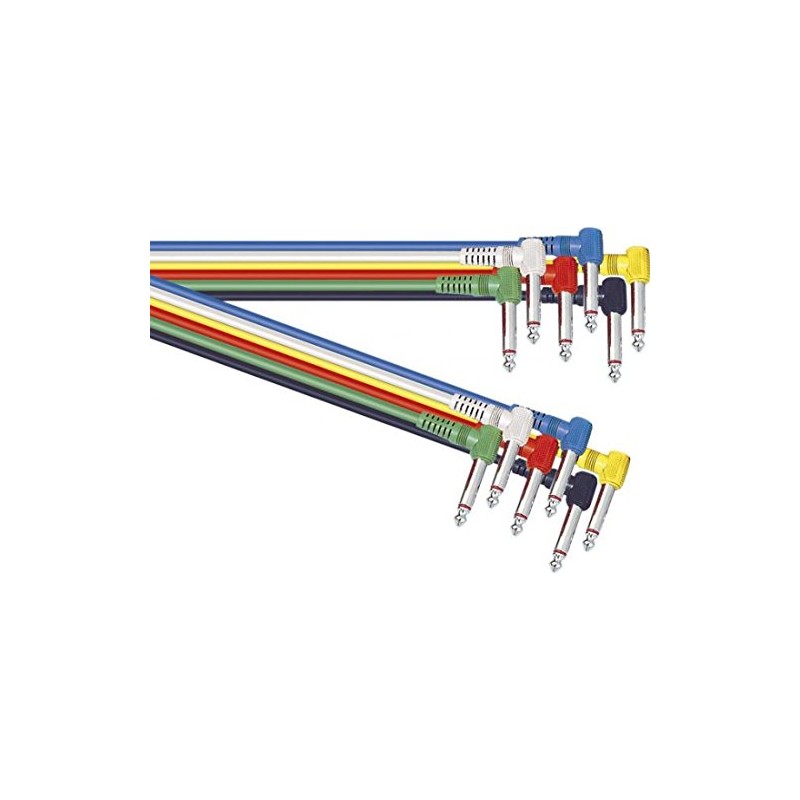 Electrovision Assorted Coloured 0.3m Single Core Shielded 6.35mm Angled Mono
