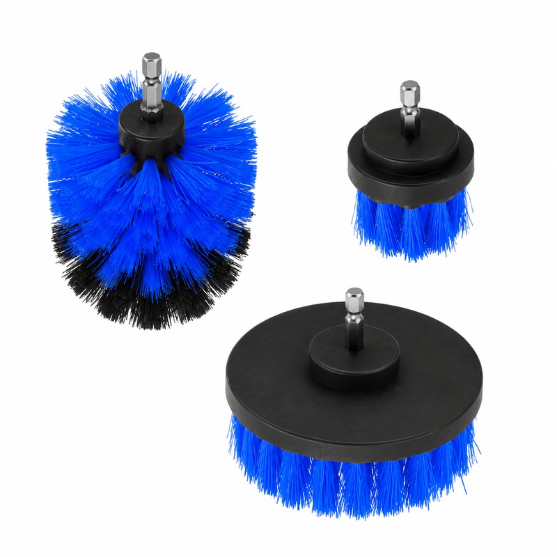 3-Piece Drill Brush Attachment Set, Nylon Power Scrubber Brushes for