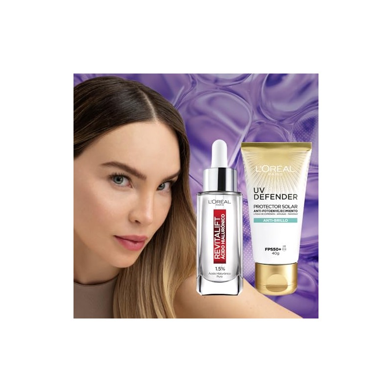 L'Oréal Paris Kit: Protector Solar Diario FPS50+ UV Defender Anti-Brillo