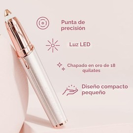 Finishing Touch Flawless Brows - Depiladora de cejas eléctrica para mujer con luz LED para eliminación instantánea y sin dolor del vello facial