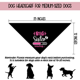 Big Sister 2025 Loading Dog Bandana Pregnancy Announcement Big Sister Bandana for Dog Pregnancy Announcement Gender Reveal Baby Announcement Dogs Scarf for Small and Medium Cats Dogs