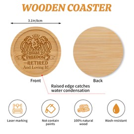 Retirement Gifts for Men, 17oz Beer Glass with Coaster Drinking Retirement Gift Idea for Beer Lover, Retired Gifts for Dad Uncle Brother Grandpa