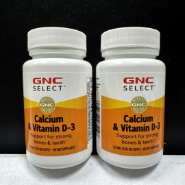 GNC (2x) GNC SELECT Calcium & D-3 for Strong Bones & Teeth 30 Tablets/30 Day Supply