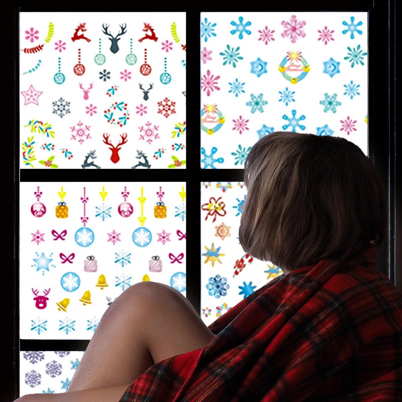 12 Sheets Christmas Nail Water Transfer Stickers Decals 3D Self-Adhesive