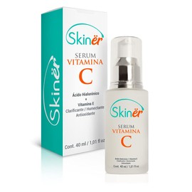 Skinër Serum Vitamina C + Vitamina E + Ácido Hialurónico, Aclarante de manchas y Antioxidante de 40 ml