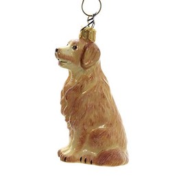 Joy to the World Collectibles European Blown Glass Pet Ornament, Golden Retriever