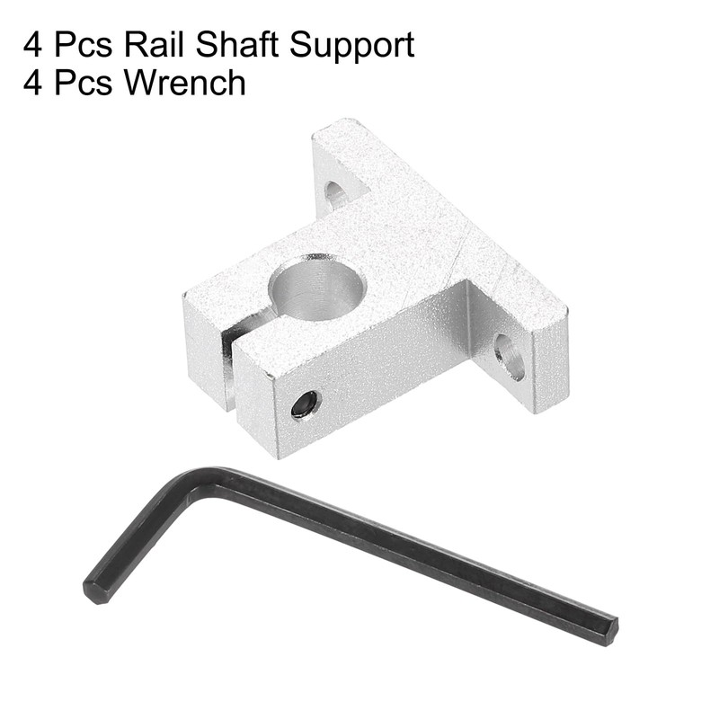 sourcing map 4pcs SK10 Aluminum Linear Rod Rail Shaft Support