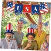Alipis Independence Day Decor 2pcs American Flag Banner Patriotic Bunting