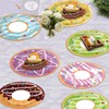 60Pcs Donut Party Paper Plates for Two Sweet Party Decoration