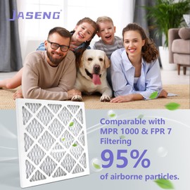 JASENG 12x12x1 Furnace Air Filters 4 Pack, MERV 11 MPR 1000 & FPR 7 Filtering, HVAC Air Filter Replacement (exact dimensions: 11 3/4"x 11 3/4"x3/4")