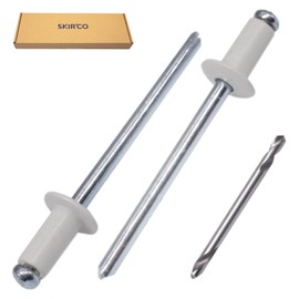 SKIR'CO Pack of 400 blind rivets painted 4.0 x 8 mm, aluminium pop rivets, drill included (grey white RAL 9002)