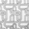 No. 918 Kaz Embroidered Retro Curves Sheer Rod Pocket Curtain