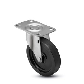 Shepherd Regent Series 4" Diameter Polyolefin Wheel Swivel Caster, 3-3/4" Length x 2-5/8" Width Plate, 150 lbs Capacity, Zinc Finish