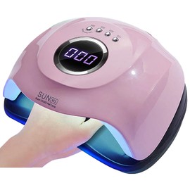 UV Gel Nail Lamp 180w Led Nail Lamp,4 Timer Settings, Professional Gel Curing Lamp Gel Polish Light,with 45pcs Lamp Beads,for Home Salon Nail Art Tools.（Pink）
