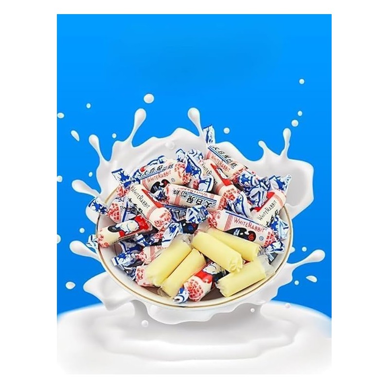 White Rabbit Candy，White Rabbit，Chinese Candy，500 Gram，About 90 pieces，Desserts, Wedding,Easter,Rabbit Toffee,Shanghai