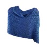 Van Klee Popcorn Knit Acrylic Short Poncho Pullover Cape (Cobalt)