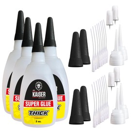 Thick Cyanoacrylate (CA) Super Glue – 4 Pack (4 x 2 oz Bottles) – Gap-Filling Adhesive for Wood, Marble, Stone, and Heavy-Duty Applications