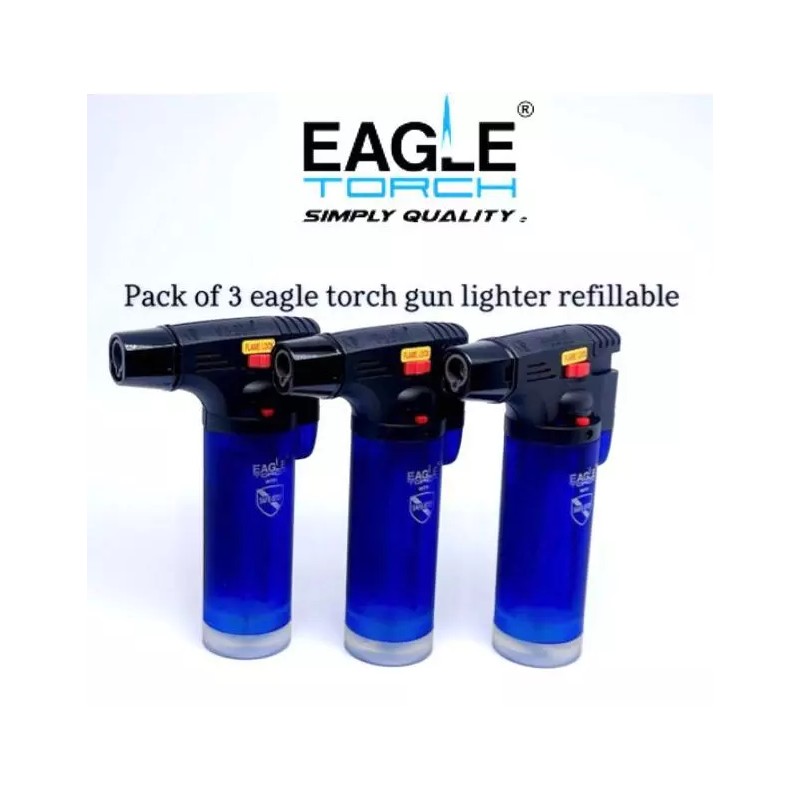 Eagle Torch Gun Lighter WindProof Refillable Lighter (Blue){2}{3}{4 - 3-Count