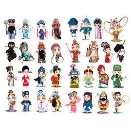 Seasonstorm Kawaii Chinese Opera Characters Aesthetic Happy Planner Diary Journal Stationery Scrapbooking Stickers Travel Art Supplies (PK812)