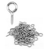 QWORK 60-Pack Steel Eye Screws Hooks for Wood- 1.57" Total