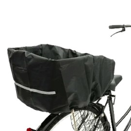 Drawstring Type for Large Luggage, Kiaro Bicycle, Back Basket Cover, Black, Safety Basket Cover, Large Capacity, Just Put it Over Rainy Days, Waterproof, Compatible with Large Cages